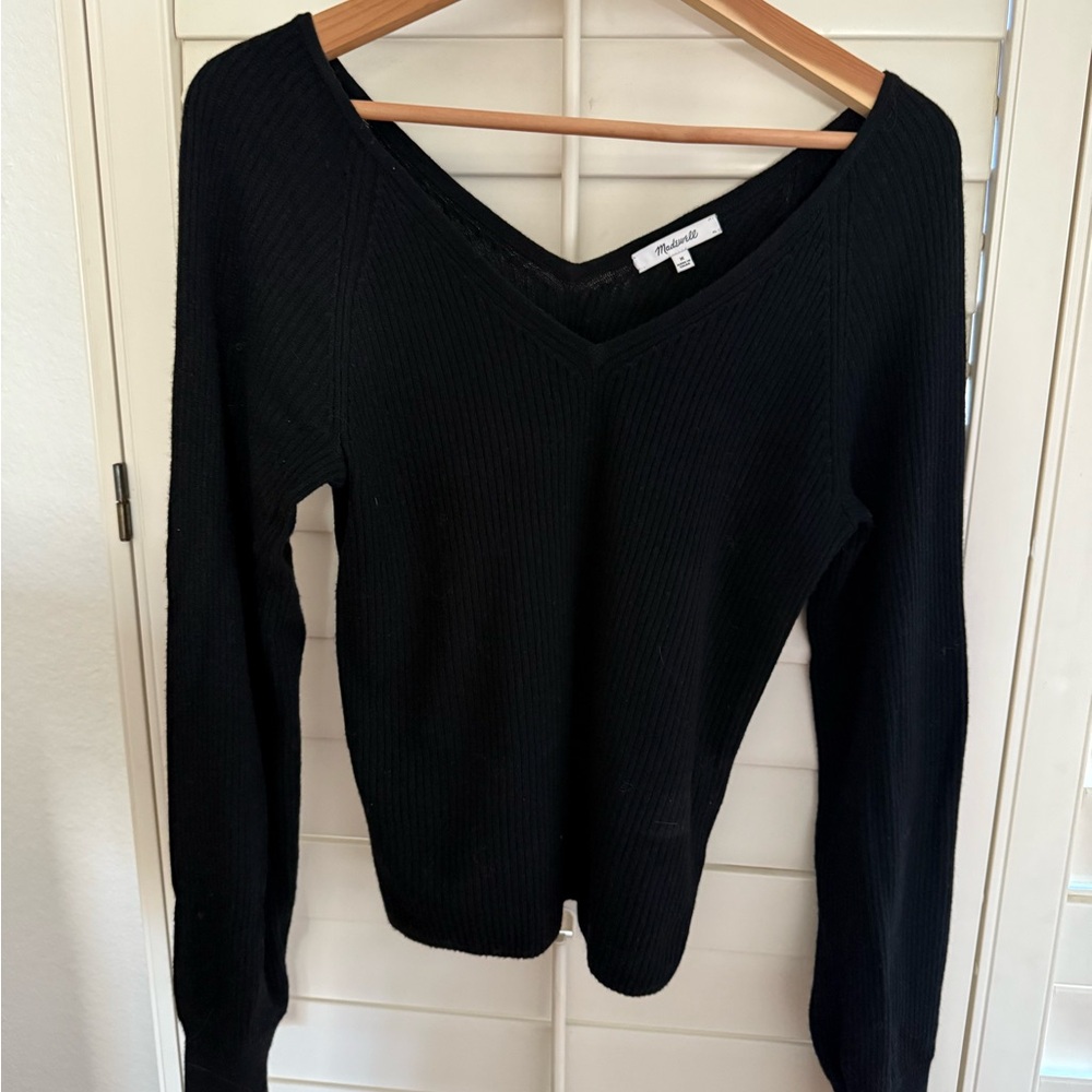 Madewell Black V-Neck Sweater